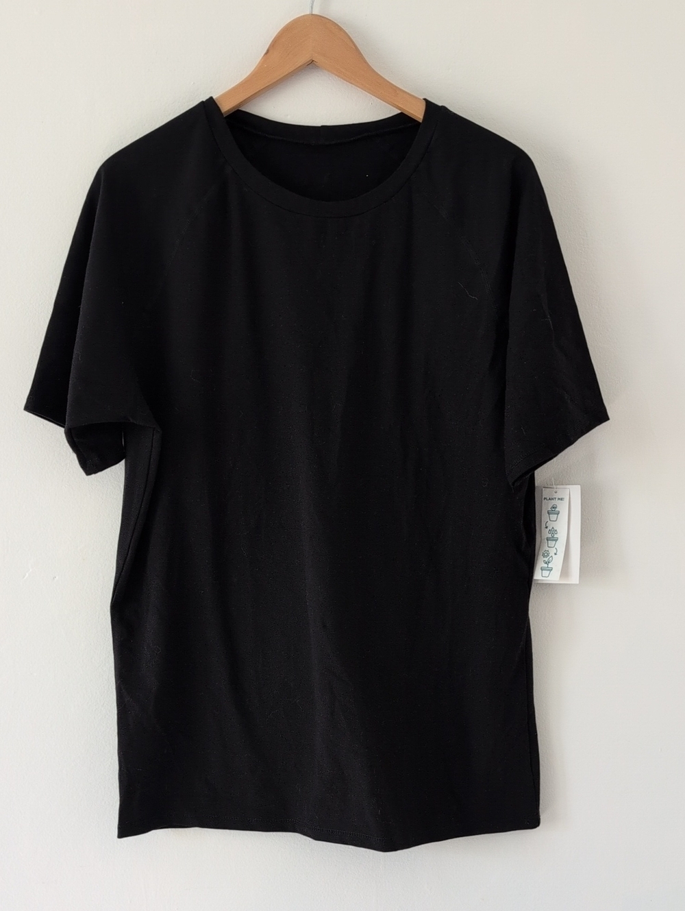 NWT Mariia Dance Black Crew Neck Bamboo Organic Cotton Stretch Fitted T-Shirt L